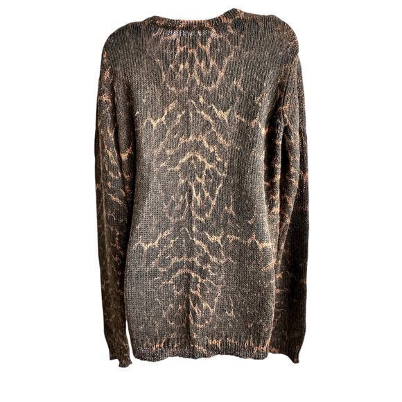 One Teaspoon M Big Cat animal print wool mohair blend Sweater - Picture 3 of 10